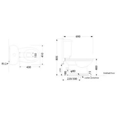 Унитаз Creo Marseille MA1002 + MA1003 + MA1001