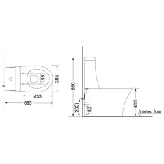 Унитаз Creo Paris PA1002 + PA1003 + PA1001
