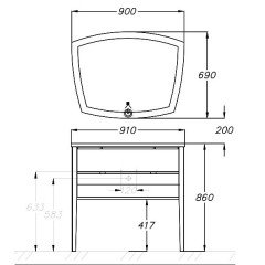 Комплект мебели Opadiris Smile Риголетто 90