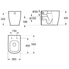 Унитаз приставной BelBagno Prado BB10150CB+BB10150SC