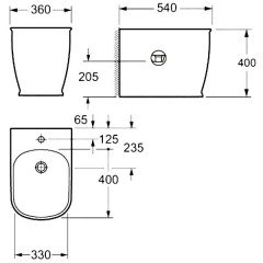 Биде приставное BelBagno Prado BB10150B