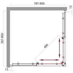 Душевой угол BelBagno Uno UNO-A-2-80-P-Cr