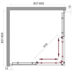 Душевой угол BelBagno Uno UNO-A-2-85-P-Cr