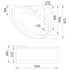 Ванна акриловая Gemy G9003 B R