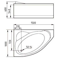 Ванна акриловая Gemy G9009 B L