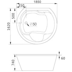 Ванна акриловая Gemy G9053 K