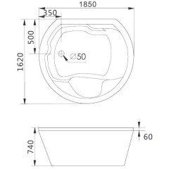 Ванна акриловая Gemy G9053 O