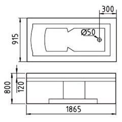 Ванна акриловая Gemy G9057 II O R