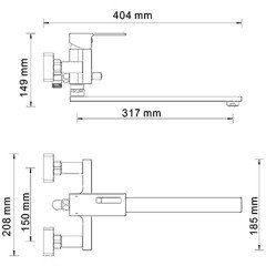 Смеситель универсальный WasserKRAFT Alme 1502L
