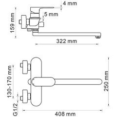 Смеситель универсальный WasserKRAFT Dinkel 5802L