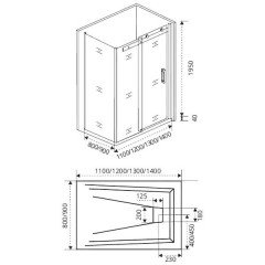 Душевое ограждение GooDDooR Galaxy WTW-120-C-CH+SP-80-C-CH