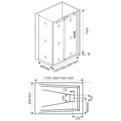 Душевое ограждение GooDDooR Galaxy WTW-130-C-CH+SP-90-C-CH