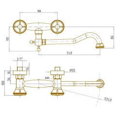 Смеситель для раковины Bronze de Luxe 10115 настенный
