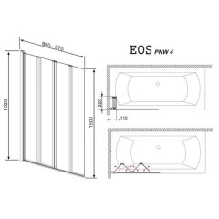 Шторка на ванну Radaway Eos PNW4 205401-101