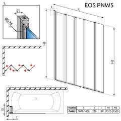 Шторка на ванну Radaway Eos PNW5 205501-101