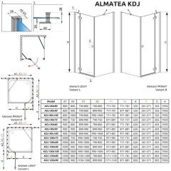 Душевой угол Radaway Almatea KDJ 120x90 32144-01-01NL