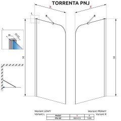 Шторка на ванну Radaway Torrenta PNJ 80 201101-105NL