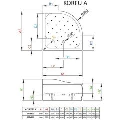 Поддон акриловый Radaway Korfu A 90 4S99400-03