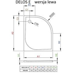 Поддон акриловый Radaway Delos E 90x80 SDE9080-01L