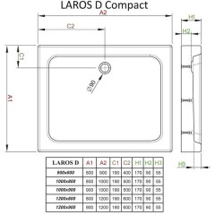 Поддон акриловый Radaway Laros D 90x80 Compact SLD8917-01