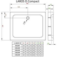Поддон акриловый Radaway Laros D 100x80 Compact SLD81017-01