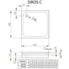 Поддон акриловый Radaway Siros C 80 SBC8817-1