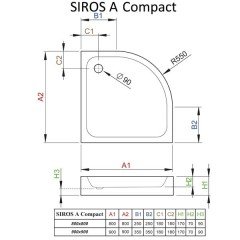 Поддон акриловый Radaway Siros A 80 Compact SBA8817-2