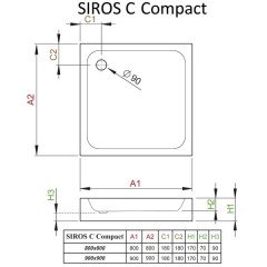 Поддон акриловый Radaway Siros C 80 Compact SBC8817-2