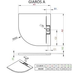 Поддон из литьевого мрамора Radaway Giaros A 90 MKGA9090-03