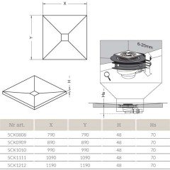 Душевая плита Radaway RadaDrain 5CK0909/5K01