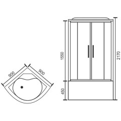 Душевая кабина Royal Bath RB90BK2-M