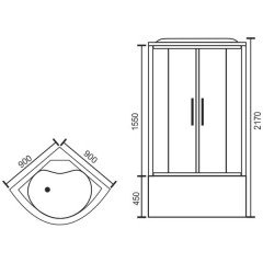 Душевая кабина Royal Bath RB90BK4-WM
