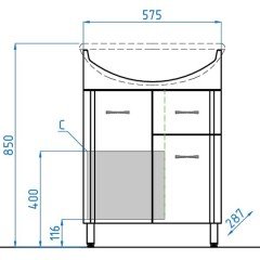 Тумба с раковиной Style Line Эко Стандарт №11 61