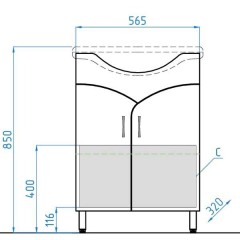 Тумба с раковиной Style Line Эко Стандарт №15 60