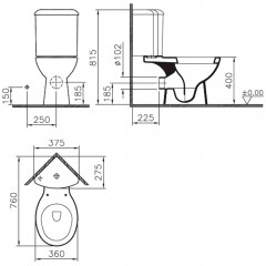 Унитаз угловой VitrA Arkitekt 9754B003-7201
