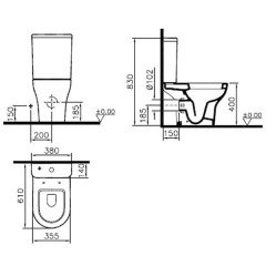 Унитаз VitrA Zentrum Rim-ex 9824B003-7207