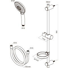 Душевой гарнитур Am.Pm Bliss L F0153000