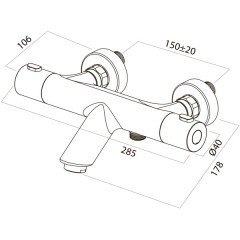 Смеситель для ванны Am.Pm Joy F8550000 с термостатом