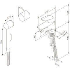 Смеситель для раковины Am.Pm Like F8003000 с гигиеническим душем