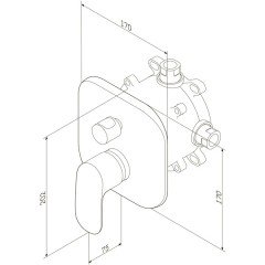 Смеситель для ванны встраиваемый Am.Pm Sensation F3085000