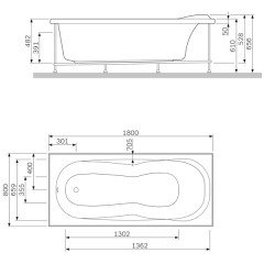 Панель фронтальная для ванны Am.Pm Bliss L W53A-180-080W-P