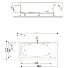 Ванна акриловая Am.Pm Sense W75A-170-070W-A