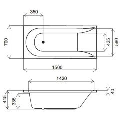 Каркас для ванны Am.Pm Spirit W72A-150-070W-R2