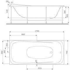 Ванна акриловая Am.Pm Sensation W30A-170-075W-A