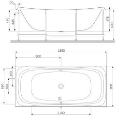 Ванна акриловая Am.Pm Sensation W30A-180-080W-A