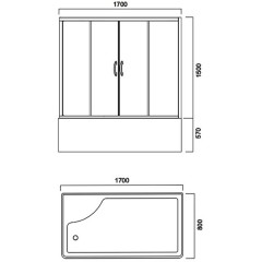 Душевая кабина Am.Pm Bourgeois W65B-170A080WTB