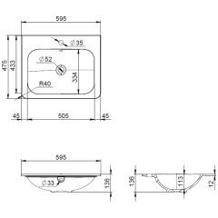Раковина мебельная Am.Pm Bliss D 60 M55WPX0601WG