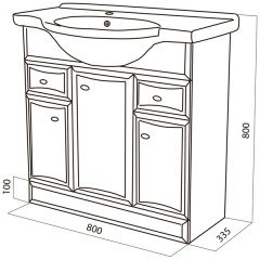 Тумба с раковиной Am.Pm Bourgeois 85 M6-FSX0853-WC085