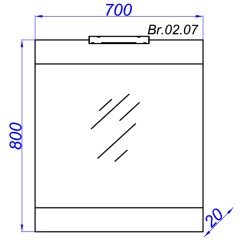 Зеркало Aqwella Бриг 70 дуб седой Br.02.07/Gray