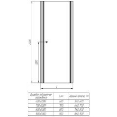 Душевая дверь Radomir 600x2000